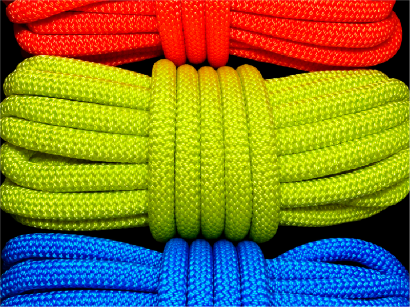 Corda dinâmica Brava 9,5 mm | cores azul, amarela e laranja | Plasmódia